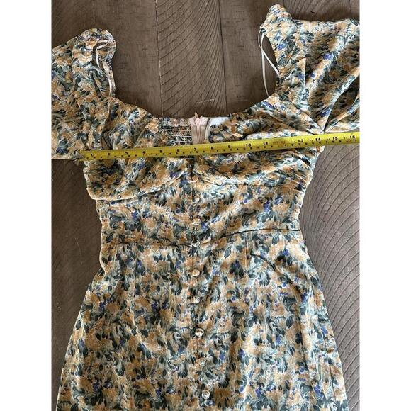 Hello Molly Love First Bell Sleeve Mini Dress in Orange/Sage Floral size Small​ - Picture 9 of 15